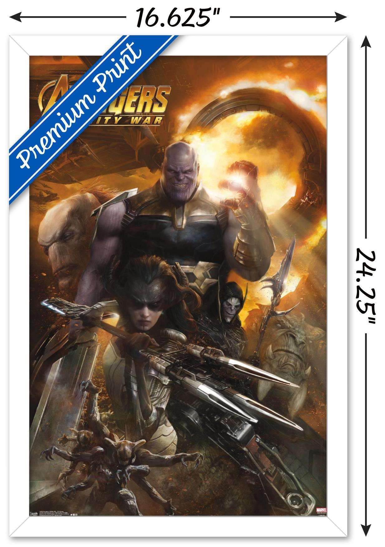Marvel Cinematic Universe - Avengers - Infinity War - EVil Group Wall Poster, 14.725" x 22.375", Framed