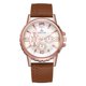 thumbnail image 1 of Reloj de cuarzo con correa de PU para hombre, estilo informal, exquisito reloj de pulsera de negocios, color café, 1 of 3