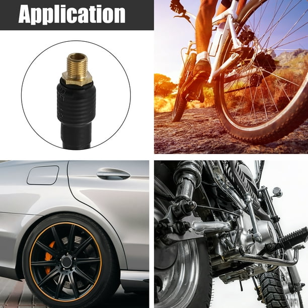 Adaptateur de Tube d'extension de Valve de pneu Flexible en caoutchouc,  pour compresseur d'air, pompe de gonflage de pneu pour voiture, moto, vélo