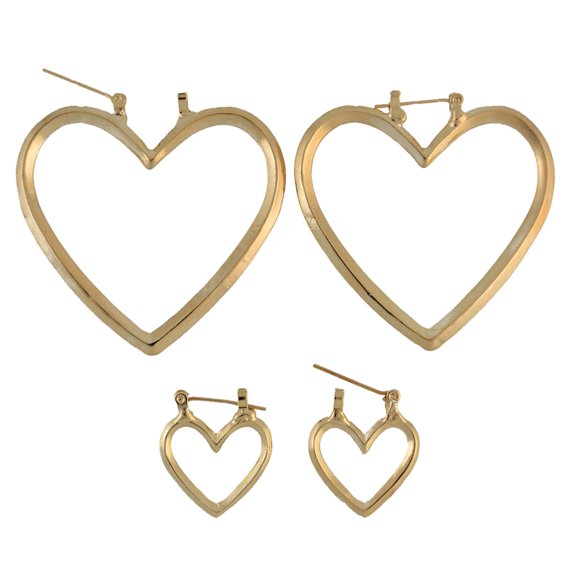 SUSHANG Double Heart Earrings Heart Pendant with Heart Earrings Double Center Detachable Combination Earrings Gifts for Women