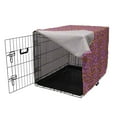 thumbnail image 3 of Colorful Dog Crate Cover, Happy Floral Scene Pattern of Simplistic Petals Botanical Details, Easy to Use Pet Kennel Cover Small Dogs Puppies Kittens, 7 Sizes, Orange Purple and Pink, by Ambesonne, 3 of 6