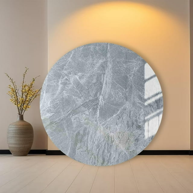 Large Lazy Susan Turntable, 12(mm) Thick Table Top/Counter Top Round Turntable Glossy Gray, dia-60cm/24in for Dining Table, Kitchen (Patterns May Very)