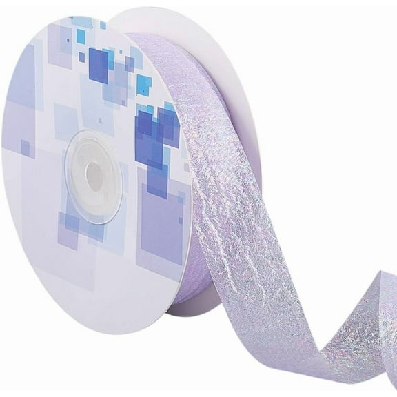 1roll 20 Yards Iridescent Polyester Ruffled Ribbon for Sewing Decoration Thistle 1 inch(25mm)