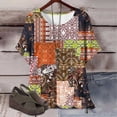 thumbnail image 1 of Puntoco Liquidación de blusas cortas para mujer, blusa de manga corta con estampado de moda para mujer, camiseta de cuello redondo, 1 of 5