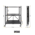 thumbnail image 3 of Estante Metalico Plegable Anaquel de 3 Niveles 87x71.5x36.5cm Marthing Rack Organizador Plegable Estante de Metal Practico Facil de Almacenaje, Uso Rudo Resistente Ruedas de Movilidad con Seguro, 3 of 10