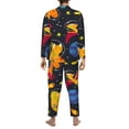 thumbnail image 5 of Kll Dinosaurs In Space Sleepwear Mens Flannel Pajamas,Long Cotton Pj Set, 5 of 9
