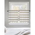 thumbnail image 5 of Beige Stripes Sheer Kitchen Tier Curtains 36 Inch length, Rod Pocket Half Curtains Short Drapes, Simple Beige White Texture Light Filtering Chiffon Small Window Treatments 2 Panels 27.5"W x 36"L, 5 of 7