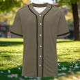thumbnail image 4 of Hurxie Plain Blank Baseball Jerseys for Men Women Adult Hip Hop Hipster Button Down Shirts Sports Uniforms Outfits Army Green,L, 4 of 7