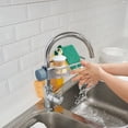 thumbnail image 4 of sink sponge rack stand kitchen faucet storage rack sponge and towel rack drain basket home kitchen dish drying rack stainless steel large drying rack collapsible stainless steel roll up dish rack, 4 of 4