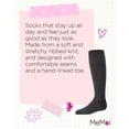 thumbnail image 7 of MeMoi  Ribbed Shimmer Knee-High Socks - Girls - Female, 10, Black, 7 of 7