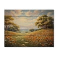thumbnail image 3 of Designart "Golden Horizon with Orange and White Wildflowers" Floral Print on Natural Pine Wood, 3 of 5