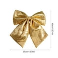 thumbnail image 3 of Sparkling Sequined Christmas Bow, Glittering Holiday Accent for Tree Topper and Gift Wrapping, Versatile Decoration for Door and Party Settings(Gold), 3 of 6