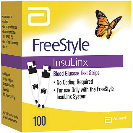 Freestyle InsuLinx sang les bandelettes de test de glucose 100 count