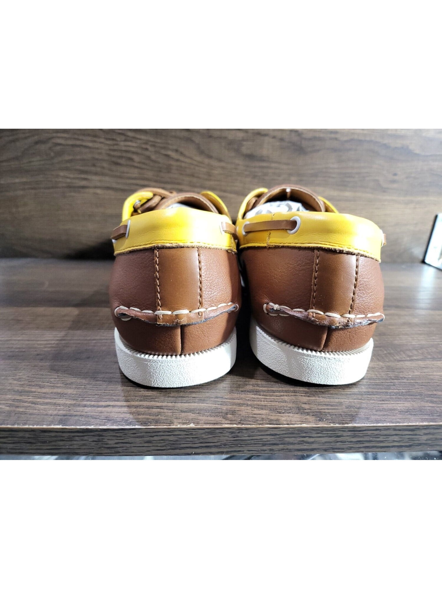 CLUBROOM Mens Brown Cushioned Comfort Elliot Round Toe Lace-Up Boat Shoes 9 M CLUBROOM Mens Brown Color Block Cushioned Comfort Elliot  main image 3