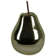 thumbnail image 1 of Ceramic Pear Figurine with Stem, Polished Chrome & Sage - Large, 1 of 1