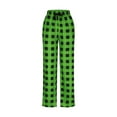 thumbnail image 3 of Ydkzymd Mens Plaid Pajama Pants Medium Buffalo Plaid Flannel Mens Plaid Pants Dress Pajamas with Pockets Lounge Pj Pants Sleepwear Straight Leg High Waist Pants 3XL Green, 3 of 4