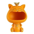 thumbnail image 2 of Cuenco para llaves, estatua de , plato de dulces, organizador decorativo, caja de almacenamiento para escritorio, sala de estar, , naranja Soledad Figuras de gatos de la suerte, 2 of 10