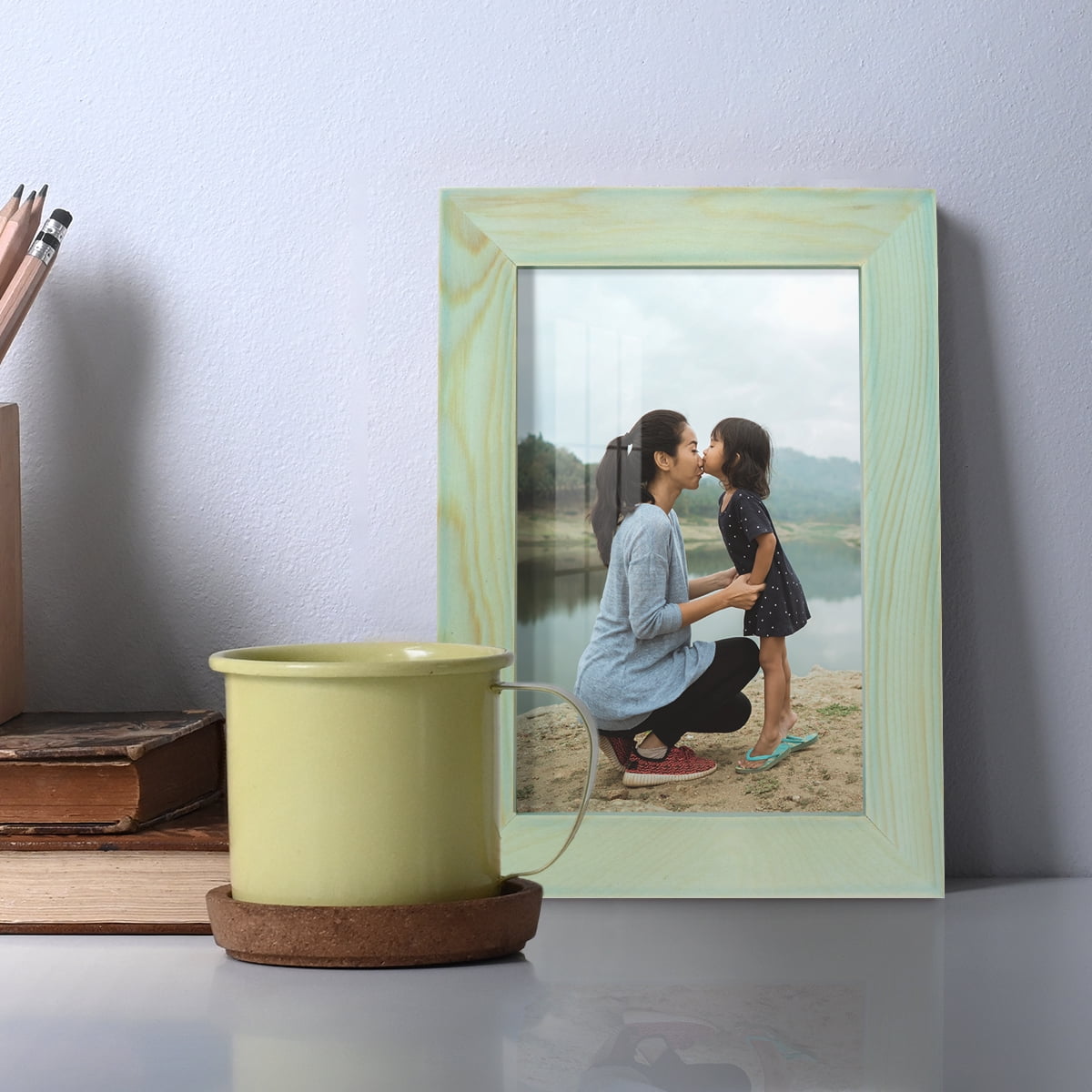 4x6 Wood Grain Picture Frame - Seafoam Green