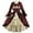 Wine, variant on Aloohaidyvio dresses for women,Women Vintage Gothic Court Square Collar Patchwork Bow Long Sleeve Halloween Dress