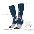 thumbnail image 4 of Goofa Astronaut With USA Flag Pattern Adult Stockings, Color-Block Knee High Socks, Comfortable and Breathable, Soft and Stretchable, Sports, and Decoration, 4 of 6