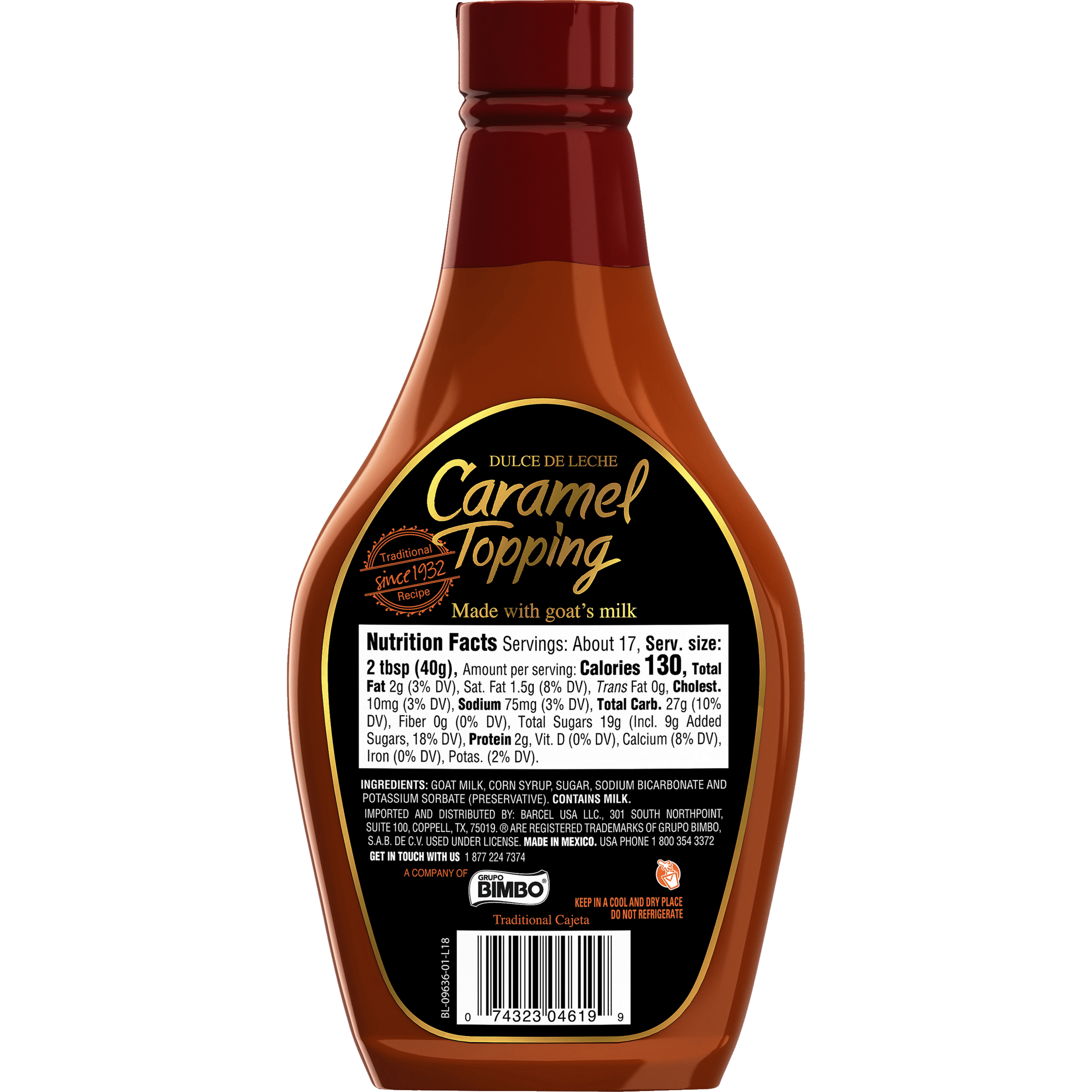 (3 pack) Coronado Cajeta Dulce De Leche Syrup Topping with Goat Milk, 23.28 oz Bottle