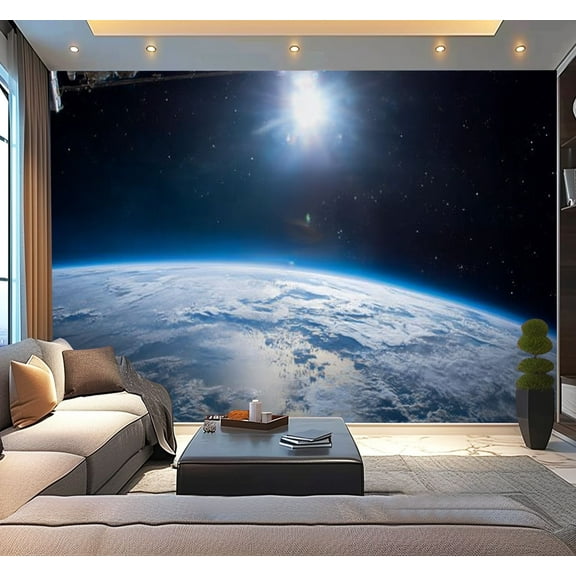 Peel and Stick Wallpaper Planet Earth outer space Solar system Elements this furnished by Modern Art Wall Mural Decor Self Adhesive and Removable 100in x 144in