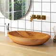 thumbnail image 2 of Costway 23.5" x 16" Vessel Sink Teak Wood Washbasin with Drainage Hole & Smooth Finish, 2 of 10