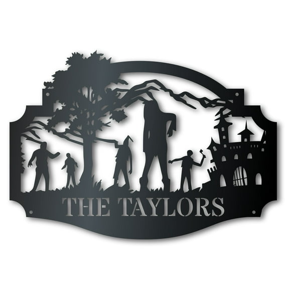 Custom Metal Zombie House Wall Art | Halloween | Indoor Outdoor | Up to 36" | Over 20 Color Options 12