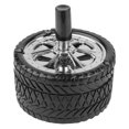 thumbnail image 1 of Car Tire Rotating Style Fashion Round Stainless Steel Press Up Smokeless Ashes Holder, 1 of 10
