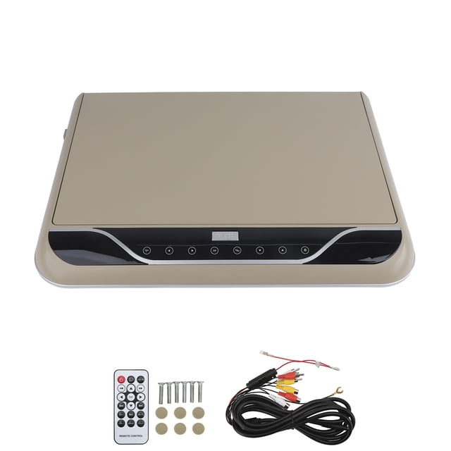 Monitor LCD para montaje en techo de coche de 19 pulgadas abatible hacia abajo 1080P 16 colores Control táctil atmósfera luz entrada USB Beige