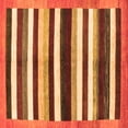 thumbnail image 1 of Ahgly Company Indoor Square Abstract Orange Modern Area Rugs, 4' Square, 1 of 4