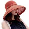 thumbnail image 5 of Summer Sun Hat for Women Mesh Breathable UV UPF Protection Wide Brim Beach Cap Shapeable Wired Packable Floral Bucket Hat with Detachable Chin Strap for Travel Garden, 5 of 5