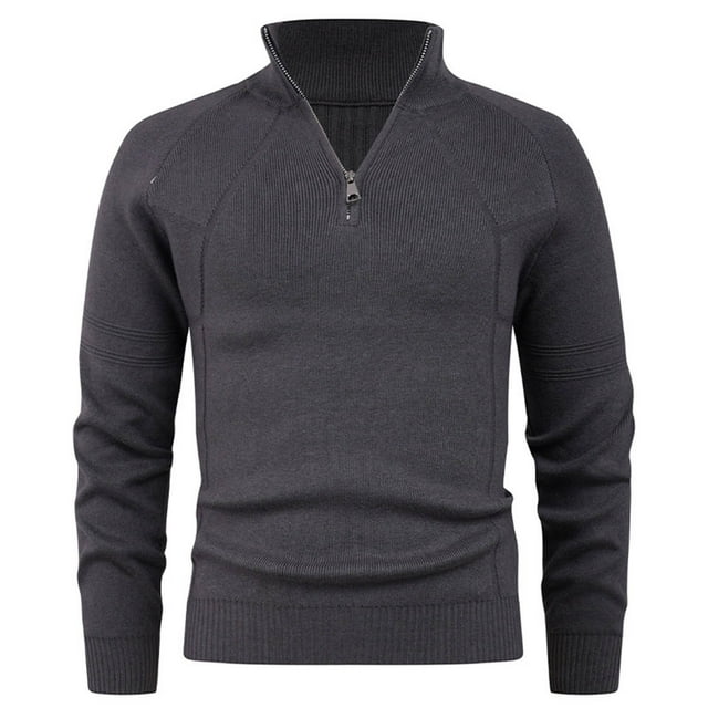 Chandail avec Col Mode Décontractée pour Hommes avec Col Montant et Demi-Fermeture à Glissière