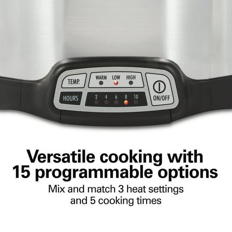 6 Qt. Programmable Silver Slow Cooker with Temperature Settings 6 Qt. Programmable Silver Slow Cooker with Temperature Settings