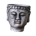 thumbnail image 2 of Maceta con cabeza de Buda, maceta de cemento, adorno de escritorio, escultura de Buda decorativa Gris, 2 of 9