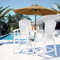 thumbnail image 3 of Tall Adirondack Chair Set of 2, HDPE Balcony Chair with Double Connecting Tray, Outdoor Weather Resistant Adirondack Chair, White, 3 of 7