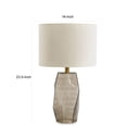 thumbnail image 5 of Benjara BM317490 24 in. Table Lamp, Hexagonal Textured Glass Base, Drum Shade, Gray, 5 of 5