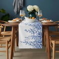 thumbnail image 2 of Eucalyptus Leaves Table Runner - 36 Inch Long, Kitchen Dining Table Runner Dresser Scarves, Navy Blue Summer Botanical Weeping Farmhouse Decor for Coffee Tables Wedding Party Banquet, 2 of 8
