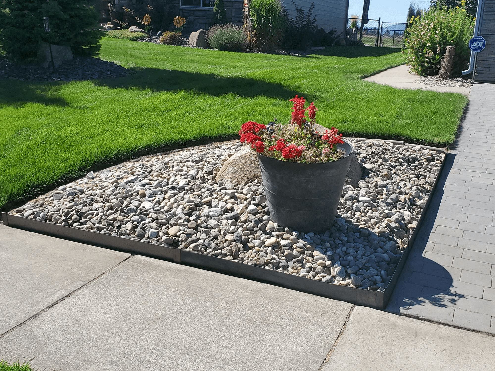 EdgePro Cor-Ten Steel Hammer-in Landscape Edging - Durable, Rustic Garden Border, 6 40" x 8" sections, 20 Total Feet