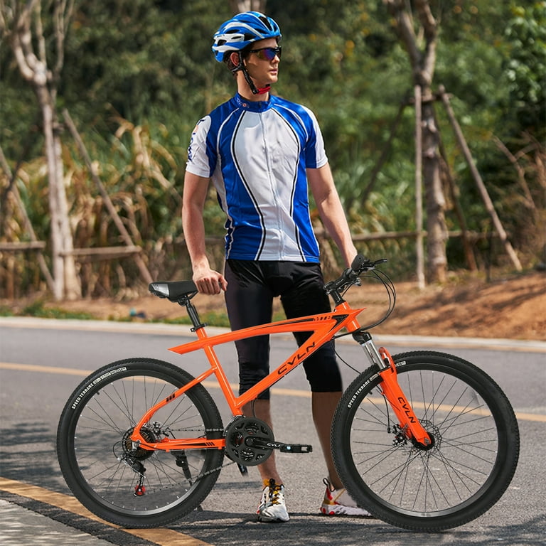 DZT1968 26 inch Adult Bikes Mountain Bike 21 Speed Orange Bicycles