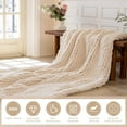 thumbnail image 7 of Chunky Knit Blanket - Luxury Soft Cozy 50 * 60 Throw Blanket,100% Woven Blanket Rope Knot Throw Blanket for Couch, Sofa, Home Decor, Gift - Machine Washable (Cream, 50 * 60), 7 of 7