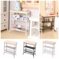 thumbnail image 6 of Toy Scene Model Wood Metal Stand Miniature Furniture Kitchen Display Rack Doll House Bookrack Dollhouse Wrought Shelf BLACK, 6 of 8