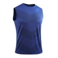 thumbnail image 3 of New Summer Arrivals YLSDY Mens Athletic Tank Tops Workout Sleeveless Wicking Mesh Cool Clothes Slim Fit Compression Water Sports Cut Off Shirts Blue XL, 3 of 5