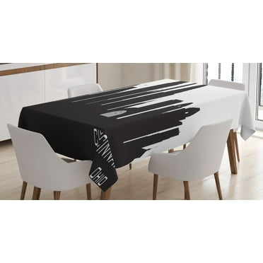 Ambesonne Cincinnati Tablecloth Rectangular Table Cover, Details Towers Modern, 52"x70", Charcoal Grey White