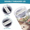 thumbnail image 5 of SKYSONIC 40oz Tumbler with Handle and Straw Lid Double Stainless Steel Vacuum Insulated Travel Mug for Hot Cold Water,Hedgehog, 5 of 7