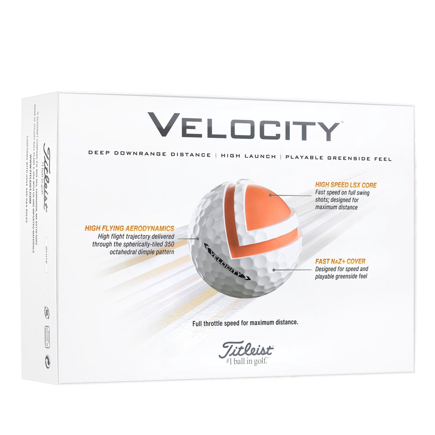 Titleist Velocity Blanc Balles de Golf