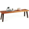 thumbnail image 1 of Topbuy Banc d'Extérieur en Bois d'Acacia Naturel pour Patio, Sans Dossier, Banc de Salle à Manger en Bois, 1 of 5