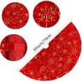 thumbnail image 3 of Plush Christmas Tree Skirts, 30 inches Luxury Pink Faux Fur Xmas Tree Base Cover Mat with Silver Snowflakes Pattern for Xmas New Year Home Party Decorations, 3 of 5