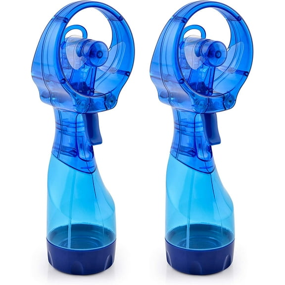 O2COOL 3.5 inch Battery Powered Misting Fan for Personal Cooling (2 Pack) - Dark Blue