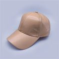 thumbnail image 3 of Yigetop Leather Baseball Cap Male Female Baseball Cap Adjustable Soild Men Women Baseball Cap Unisex Hat Womens Baseball Caps Khaki One Size, 3 of 5